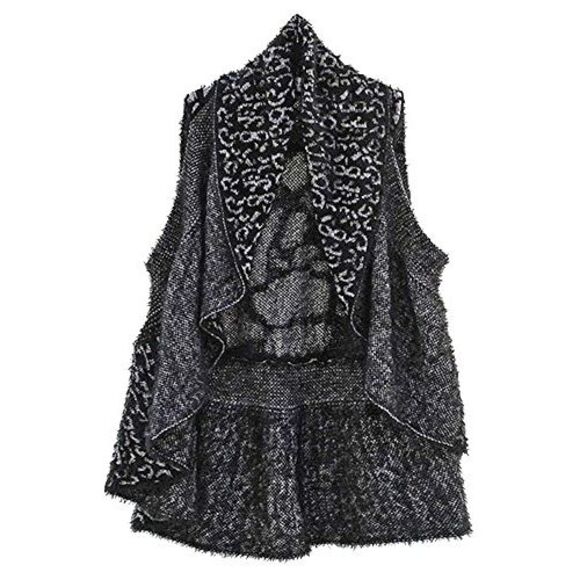 Animal Print Fuzzy Knit Sweater Vest - Picture 5 of 8